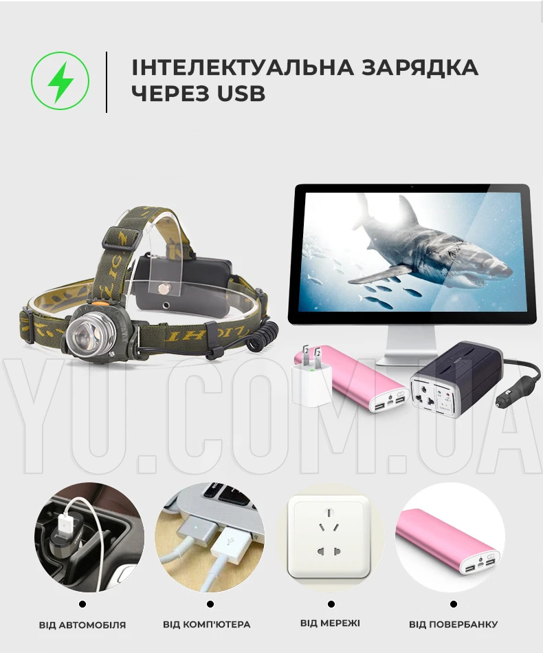 Налобний ліхтар Bailong BL 1505/602B SENSOR, світлодіодний налобний ліхтарик з датчиком руху Налобний ліхтар Bailong BL 1505/602B SENSOR, світлодіодний налобний ліхтарик з датчиком руху
